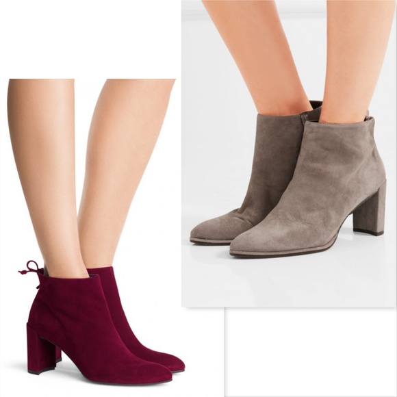 New STUART WEITZMAN Gray Suede Ankles Boots 9.5 - Picture 4 of 8